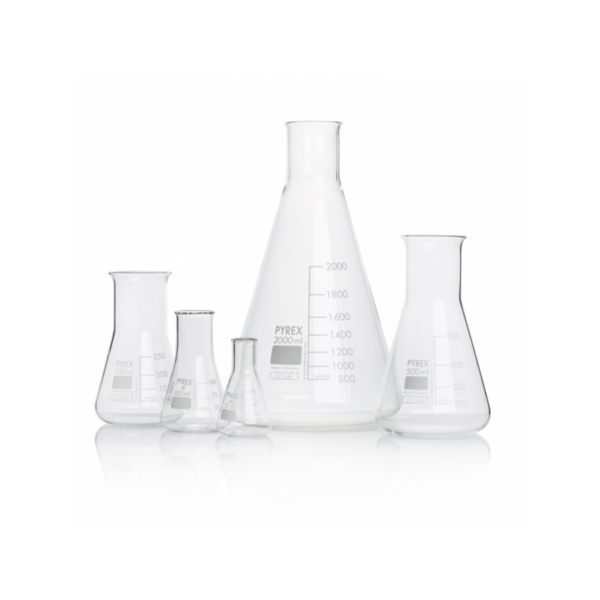 PYREX Narrow Neck Conical Flasks